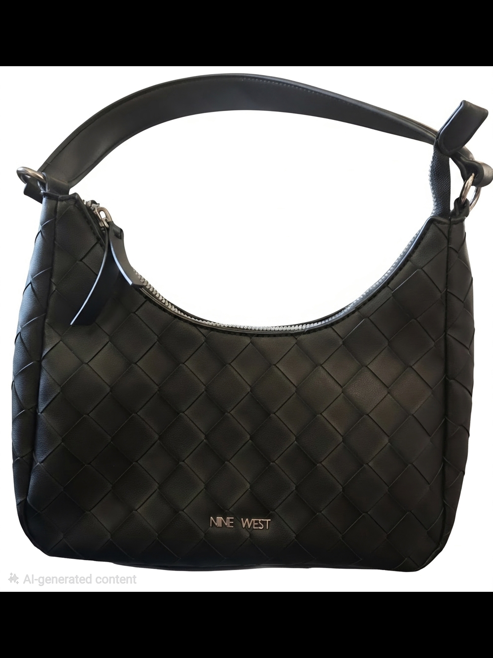 Nine West Black Woven Hobo Shoulder Bag